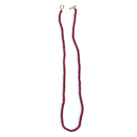 Ruby Bead Necklace, 18K