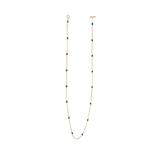Blue Sapphire and 18k Gold Chain Necklace