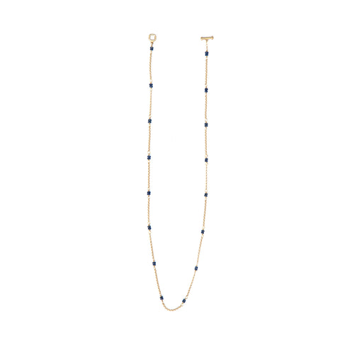 Blue Sapphire and 18k Gold Chain Necklace