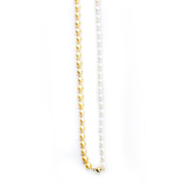 "Blonde Fade" South Sea Ombre Pearl Necklace, 18K
