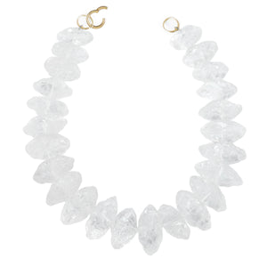 Rock Crystal Marquise Necklace, 18K
