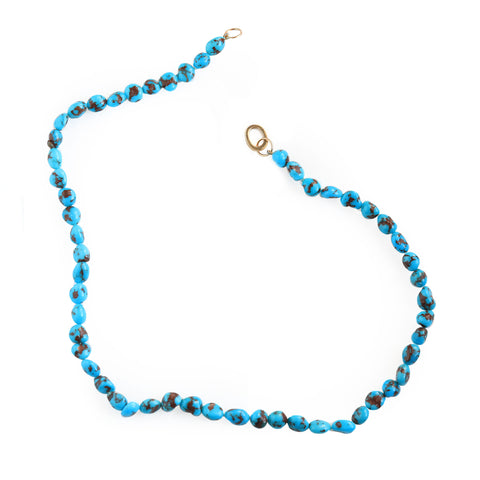 Egyptian Turquoise Pebble Necklace, 18k