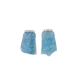 Aquamarine and Diamond Earrings, 18k