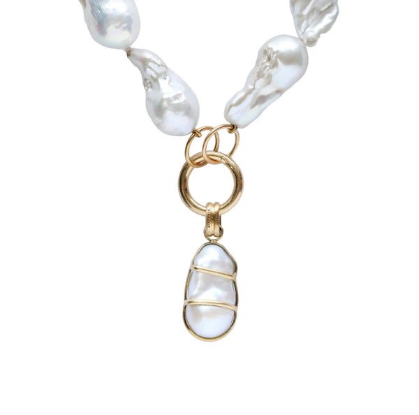 Freshwater Baroque Pearl Necklace, 18k