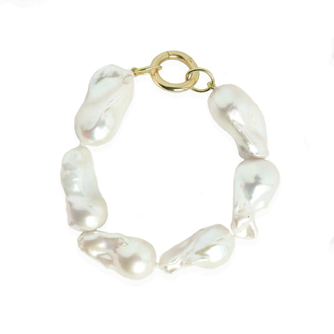 Freshwater Baroque Pearl Bracelet, 18k