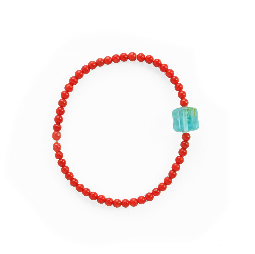 Coral and Aquamarine Bracelet