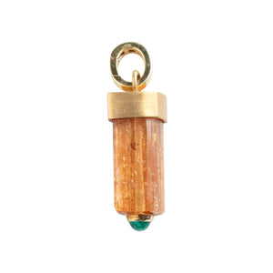 Imperial Topaz and Emerald Amulet, 18K