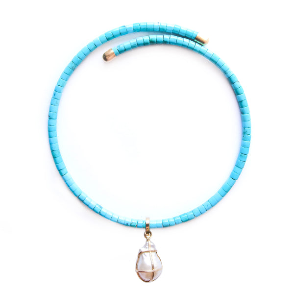 Mexican Turquoise Collar, 18k