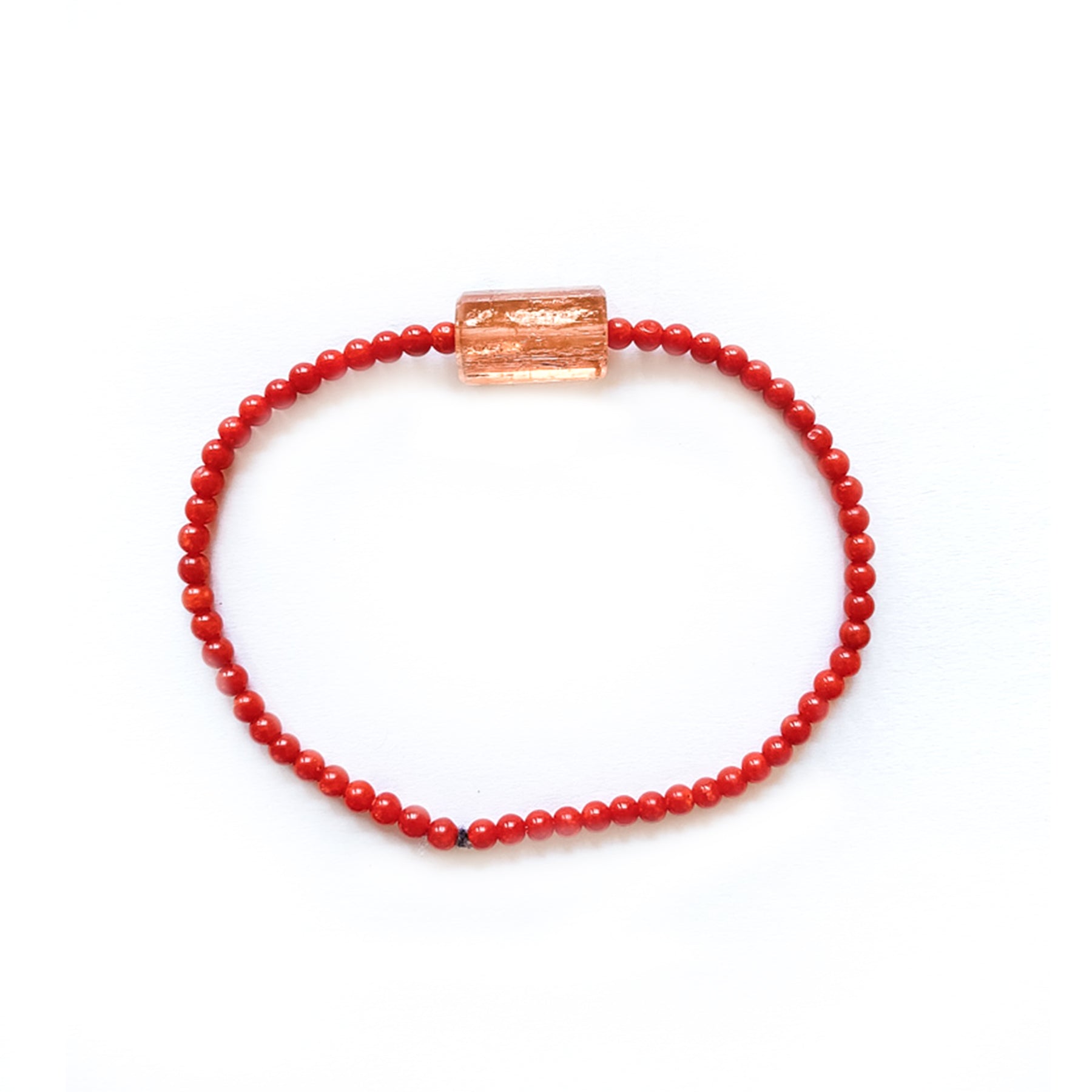 Imperial Topaz and Coral Bracelet
