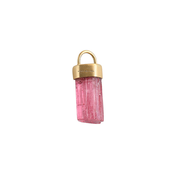 Pink Tourmaline Amulet, 18K