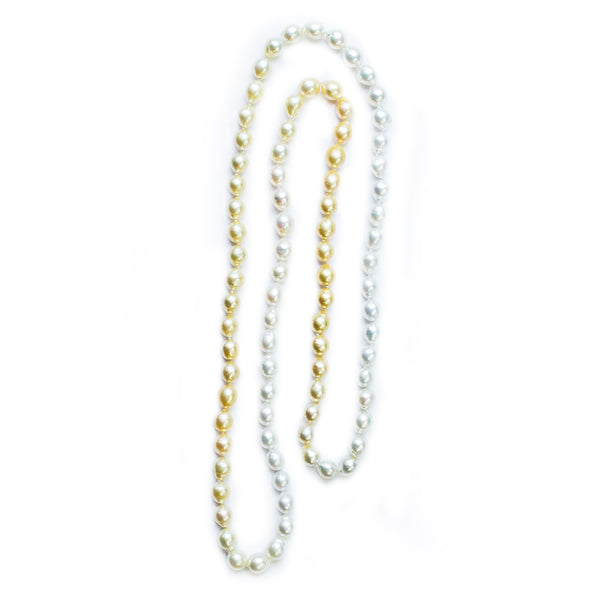 White + Golden South Sea Ombre Pearl Necklace