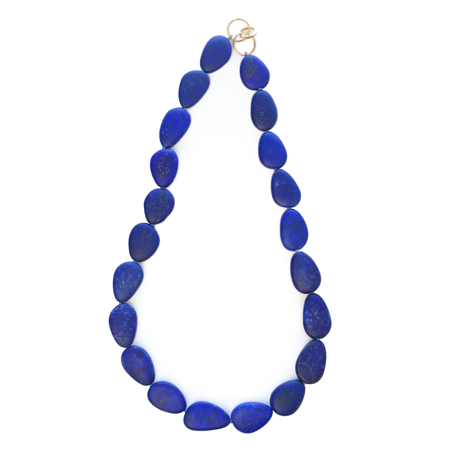 Lapis Lazuli Pebble Necklace, 18K