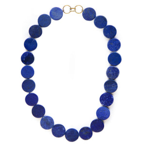 Lapis Lazuli Coin Necklace, 18K