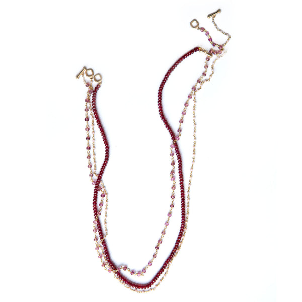 Ruby Bead Necklace, 18K